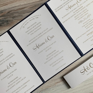 Three language wedding invitation.  Armenian invitations, three languages on invitation, trilingual invitation, three language invitations