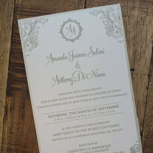 Silver wedding invitations, Jewish wedding invitations, silver invitation, Jewish invitation, elegant wedding invitations, wedding invites