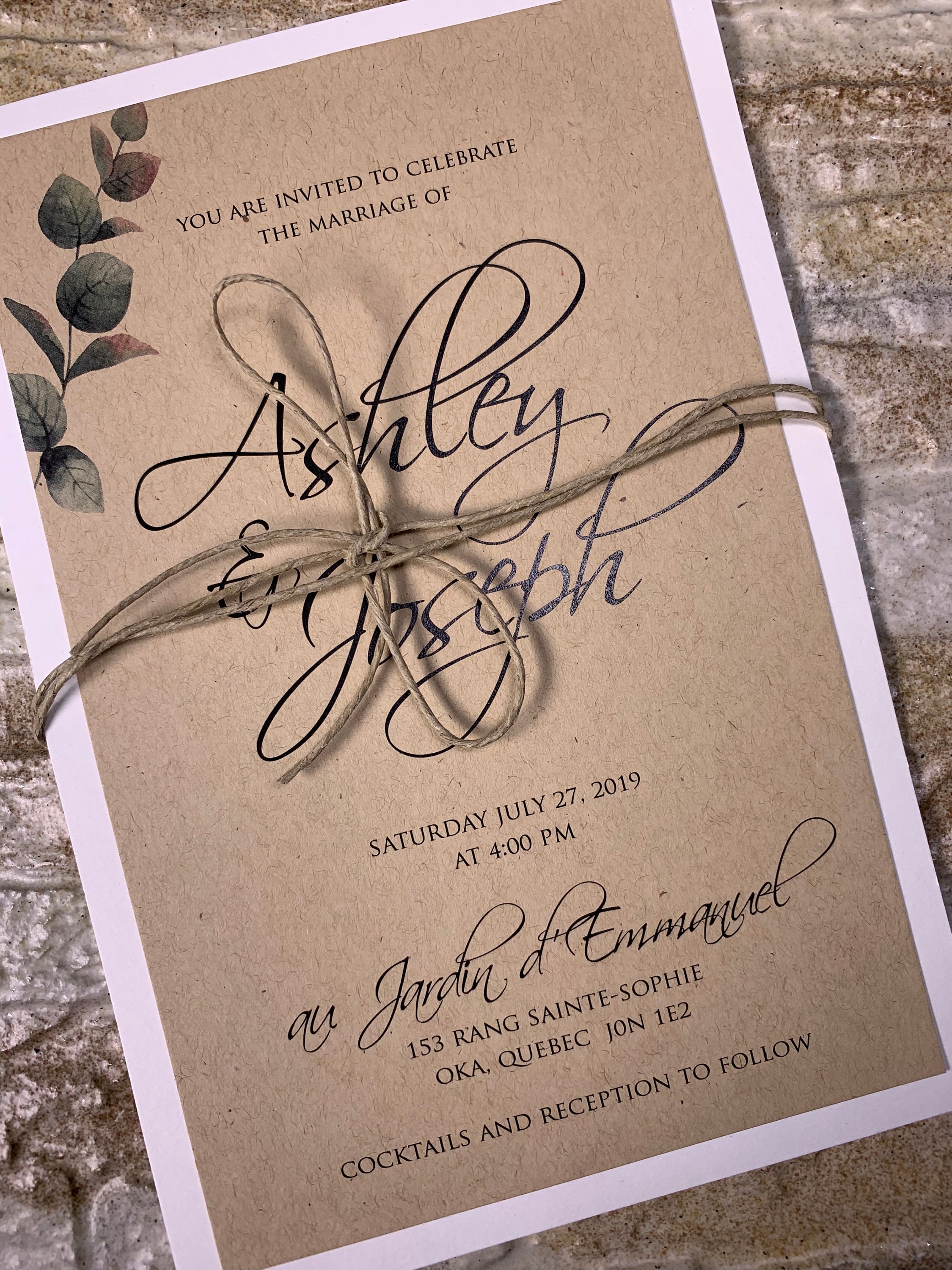 Twine invites Twine invite Twine Invitations Twine Wedding Etsy