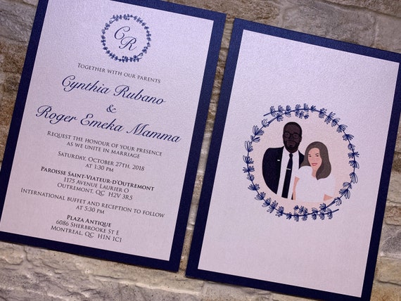 navy wedding invitation navy blue invitations navy wedding etsy