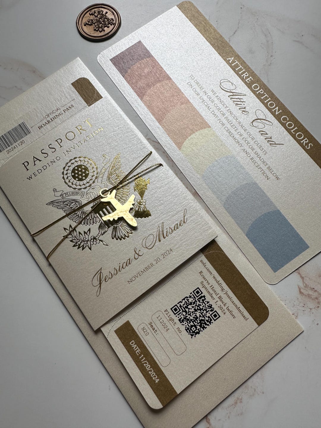 Destination Wedding Invitation Color Scheme, Attire Card, Dress Code ...