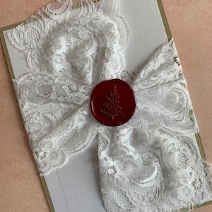 Lace and wax seal wedding invitation, Lace wedding invitation with wax seal, romantic wedding invitation, fairytale wedding invitations