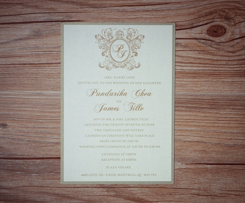 Crest Wedding Invitation Crest Wedding Invitations Shield Etsy
