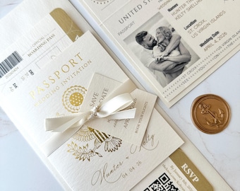 Save the date passport wedding invitation, save the date invite, passport and boarding pass ticket, Save the date foil passport, passport
