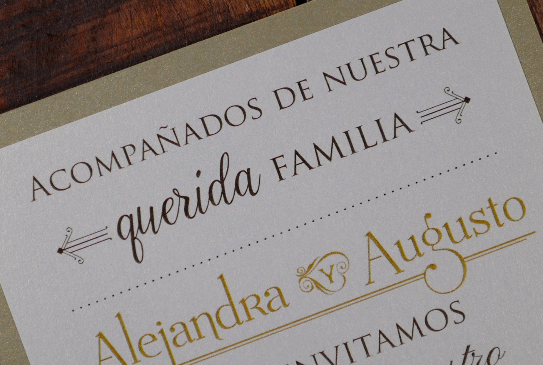 Spanish wedding invitation Gold Spanish invitation modern