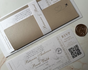 Boarding pass, Travel invitation, destination invitations, save the date passport, orange boarding pass Invitation, Airline ticket invites