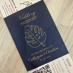 Billet passeport tropical, billet mariage tropical, billet carte d'embarquement tropical, billet carte d'embarquement mariage tropical, billet design fougère