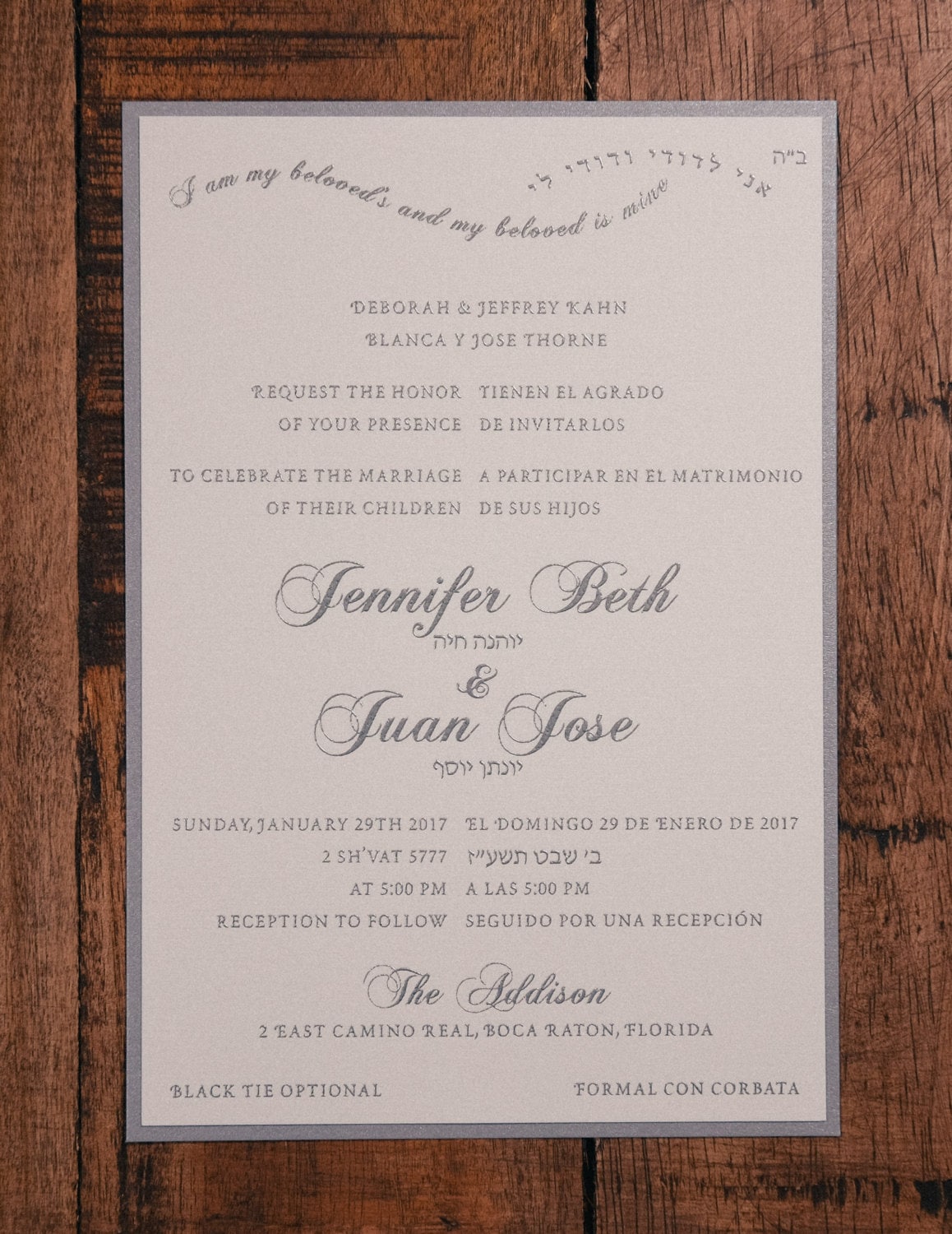Zweisprachige Hochzeitseinladung spanische & englische Etsy