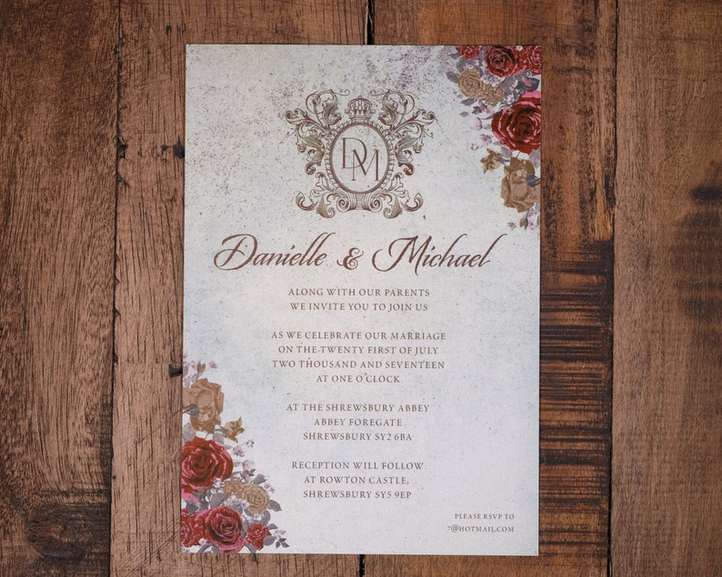 Royal Wedding Invitation Royal Invitation Regal Wedding Etsy