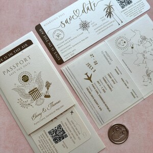 save the date passport, save the date passport invitation, save the date passport and ticket, boarding pass save the date ticket invitation