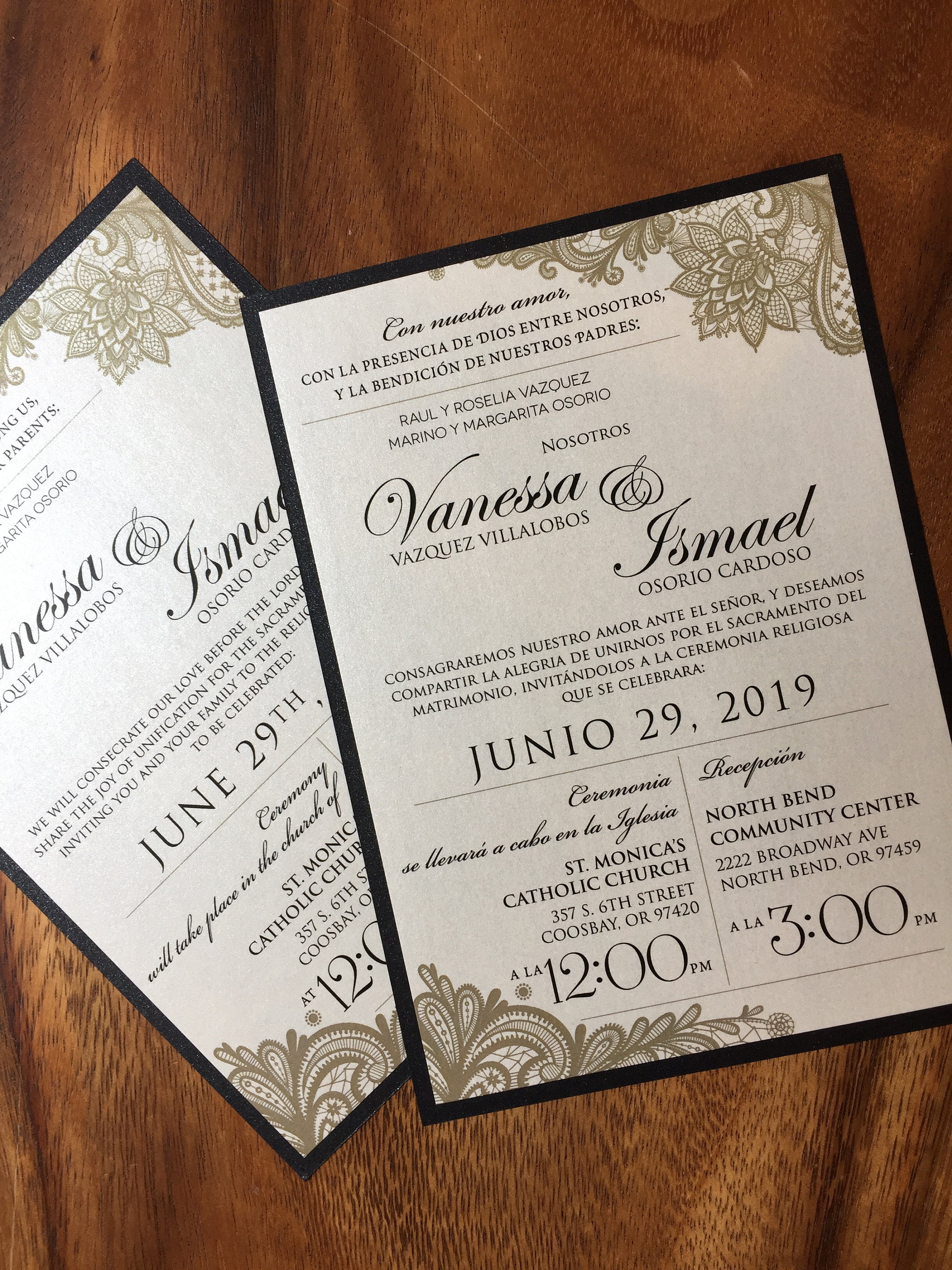 Spanish Wedding Invitation Lace Wedding Invitation Lace Etsy Spanish Wedding Invitation Lace Wedding Invitation Lace Etsy