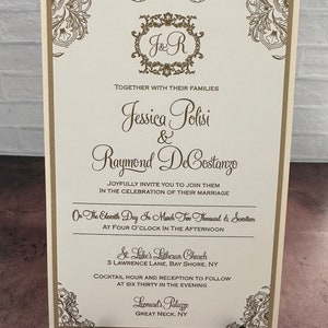 Baroque Wedding Invitation, Vintage Invitation, Gold Wedding Invitations, Raised Ink Invitations, Wedding Invitations, Beautiful invitation image 6
