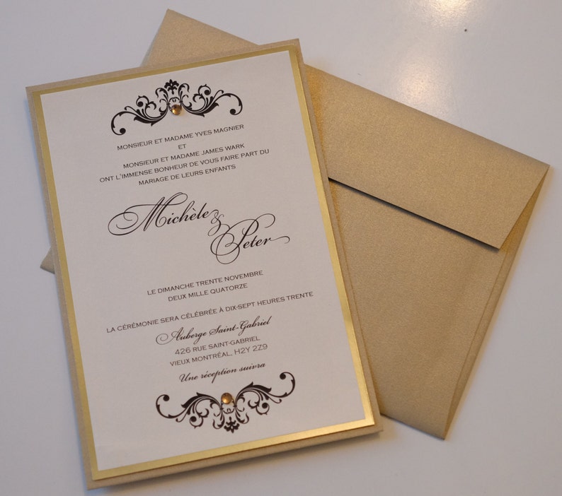 Gold Foil Invitations Gold Foil Invitation Black and Gold Etsy