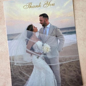 Thank you card with picture,  second side can be designed or wording, Picture thank you card, wedding thank you card, wedding thank you