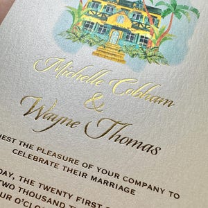Venue Invitation, travel invitation, destination wedding Invitations, venue destination Wedding Invitations, venue illustration invitations
