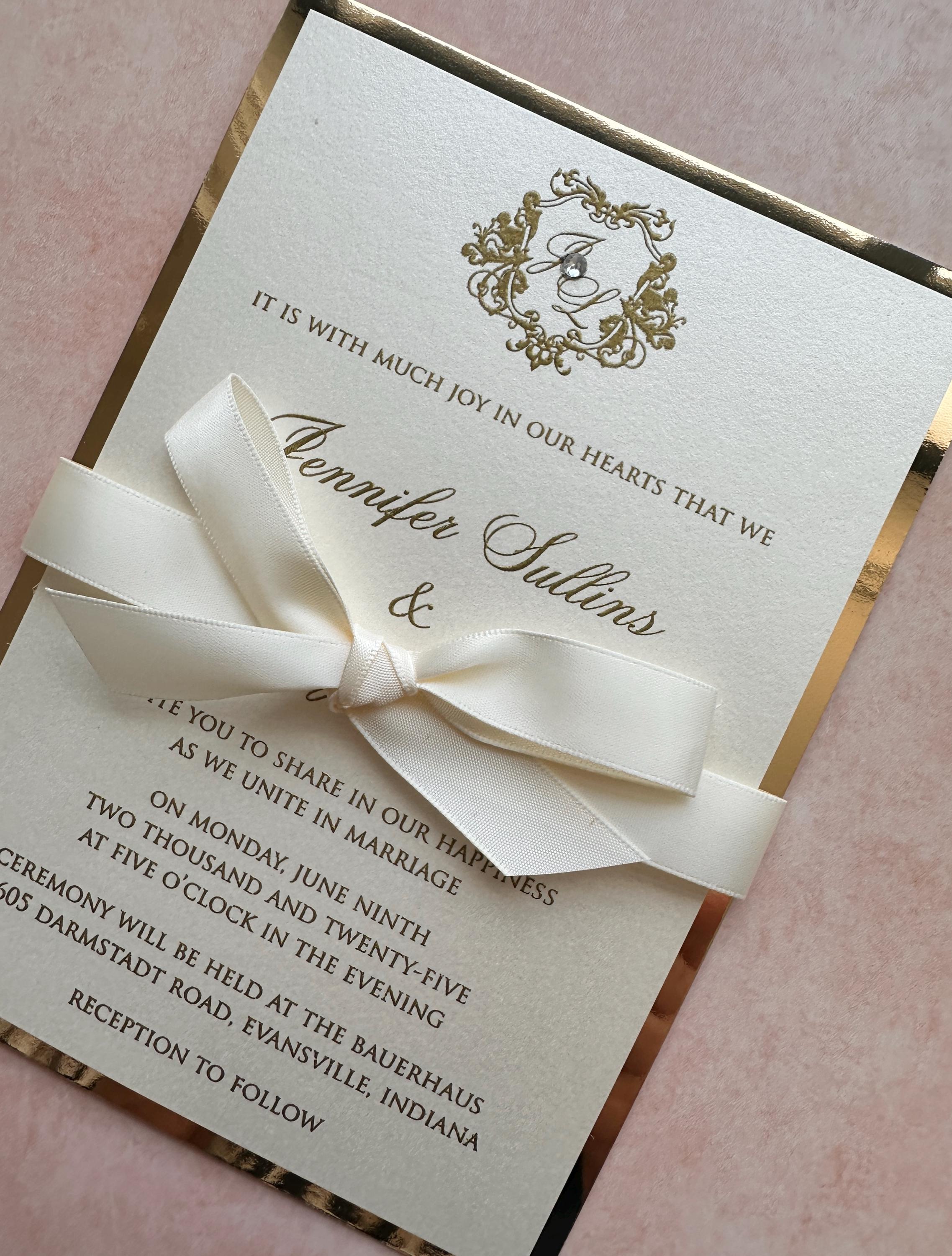 Gold Foil Wedding Invitation, Luxury Wedding Invitation, Elegant Gold Foil Wedding Invitation, Luxury Wedding Invitation, Elegant