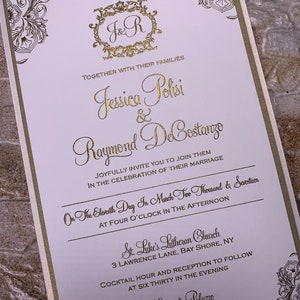 Gold Wedding Invitation, Gold Invitation, Classy Wedding Invitations, Elegant Invitations, Wedding Invitations, beautiful wedding invitation image 5