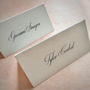 printed place cards, folded over place cards, elegant place cards, wedding place cards, escort cards, calligraphy place cards for wedding