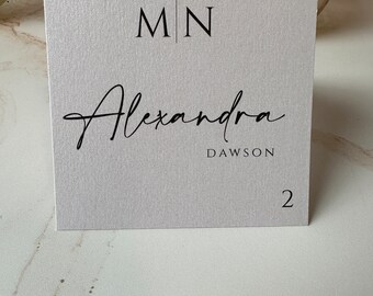 monogram custom designed place card, printed seating cards, personalized escort cards, monogram wedding place cards, wedding stationery