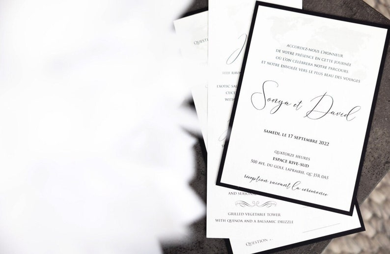 Black Tie Wedding Invitations, Black Tie Invitations, Formal Invitation, Formal Wedding Invitation, Black And White Invitations, Invitations image 1