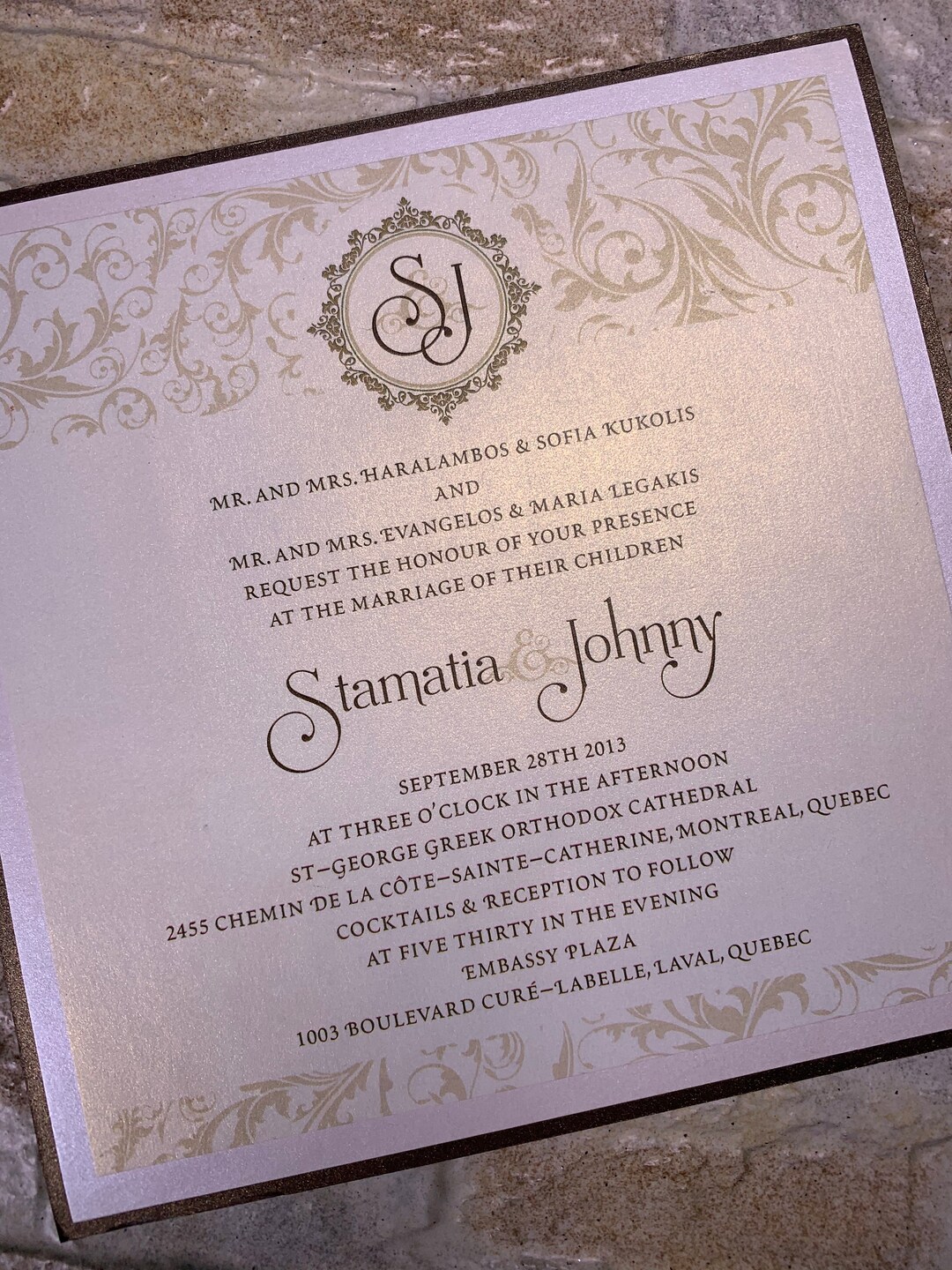 Damask Wedding Invitation, Damask Invitation, Damask Wedding