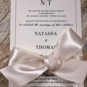 Black tie wedding Invitation, Formal Wedding Invitation, Formal Invitations, Wedding Invitations, formal invitations, rustic invitations image 3