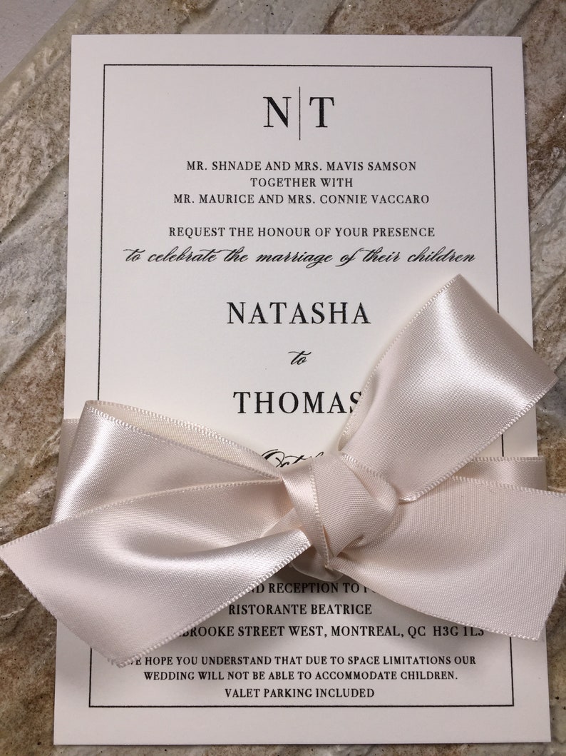 Black tie wedding Invitation, Formal Wedding Invitation, Formal Invitations, Wedding Invitations, formal invitations, rustic invitations image 3