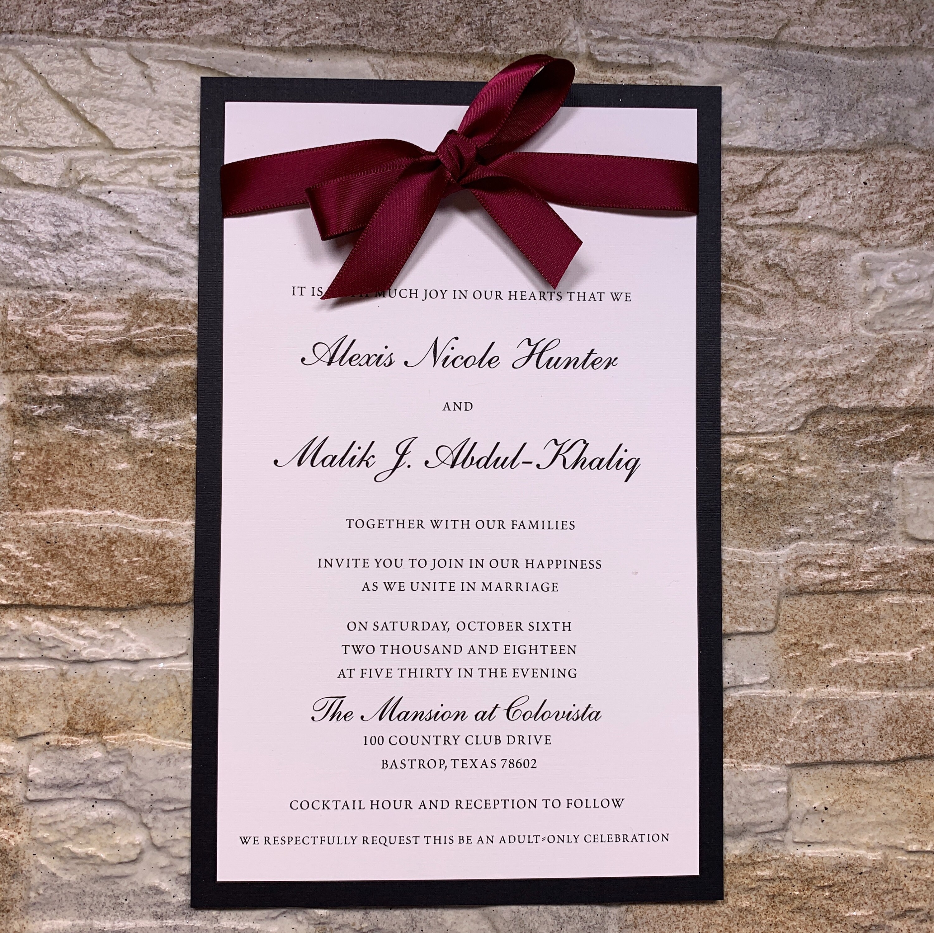 Formal wedding Invitations ribbon Invitations black tie Etsy