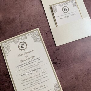 Baroque Wedding Invitation, Vintage Invitation, Gold Wedding Invitations, Raised Ink Invitations, Wedding Invitations, Beautiful invitation image 3