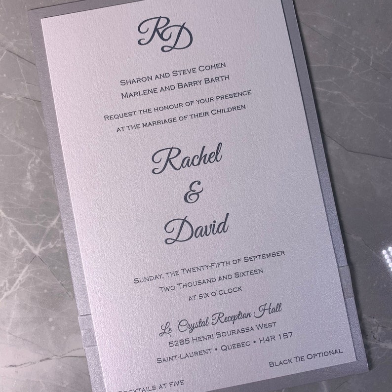 Silver Wedding Invitation Silver Invitation Classy Wedding - Etsy UK