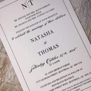 Black tie wedding Invitation, Formal Wedding Invitation, Formal Invitations, Wedding Invitations, formal invitations, rustic invitations image 2