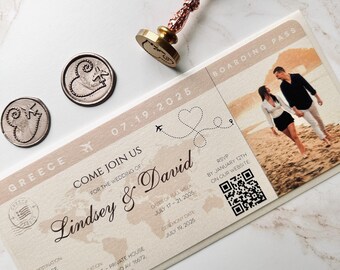 Magnet save the date ticket, Save the date wedding invitation, save the date destination invitation with magnet on back avl., beach wedding