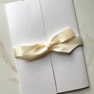 Elegant gold wedding invitation, ribbon pocket to hold the insert cards, beautiful wedding invitation, gold invitation, luxury invitations