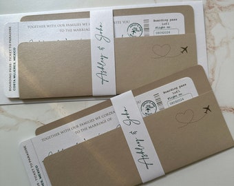 Boarding Pass Wedding Invitation, Boarding Pass rsvp, Travel theme wedding Invitation, Destination Boarding Pass, plane ticket invitation