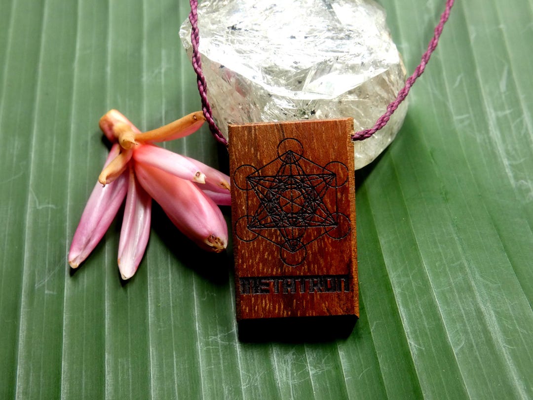 Metatron's Cube Necklace Pendant - Guapinol Wood . Spiritual Armor ...