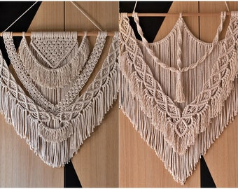 2 Macrame Patterns, Macrame wall hanging pattern, Macrame PDF pattern,  Macrame tutorial, Easy macrame pattern, Macrame tutorial with pictur