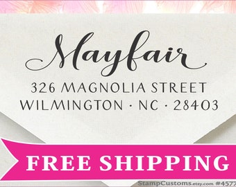 Address Stamp - FAST Return Address Stamp Self Inking - Christmas Card Invitation Envelopes - 4577
