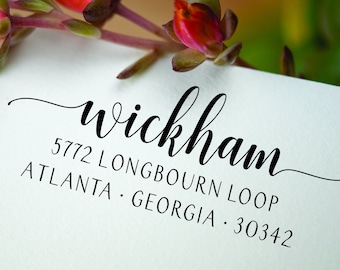 Personalized Return Address Stamp : Modern Minimalist Custom Wedding Calligraphy for Addressing Invitation Suites