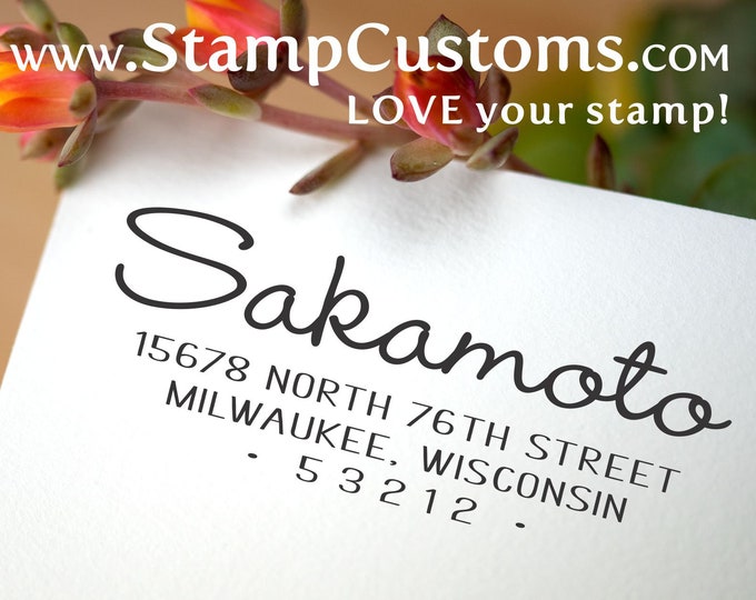 Custom Address Stamp - Self Inking Return Address, Personalize Envelope Return Address, Invitation Addressing, Envelope Stamper
