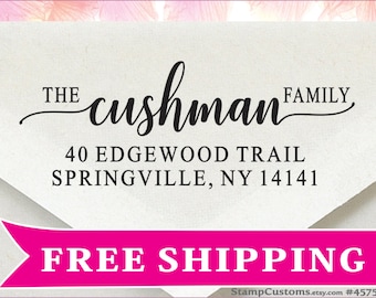 Address Stamp Self-inking   - Family Self inking Return Address Stamp - 4575