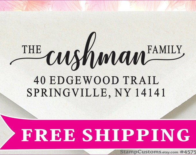 Address Stamp Self-inking   - Family Self inking Return Address Stamp - 4575