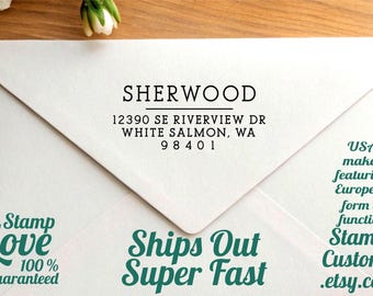 Simple Address Stamp : Custom, Clean, Plain, Modern, Personalized Self inking
