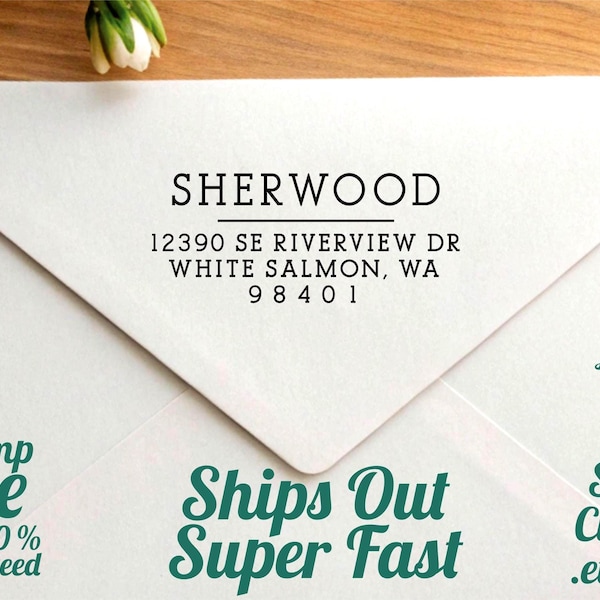 Simple Address Stamp : Custom, Clean, Plain, Modern, Personalized Self inking