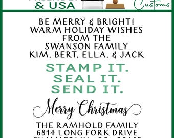Christmas Address Stamp | Christmas Card Signature Signing Stamp