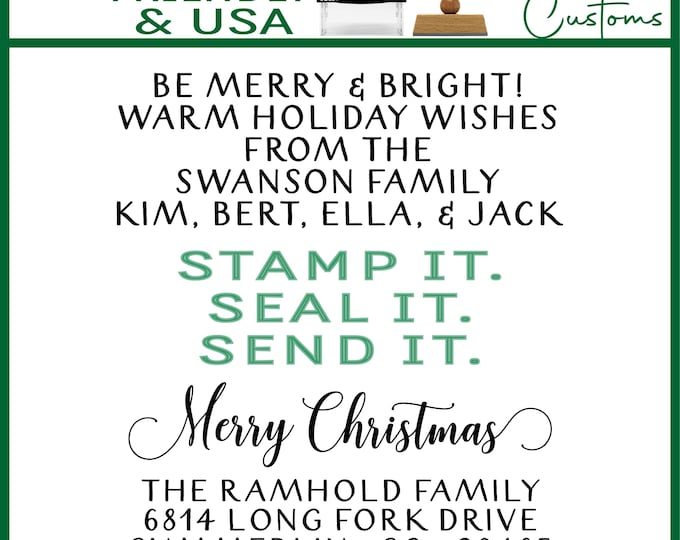 Christmas Address Stamp | Christmas Card Signature Signing Stamp