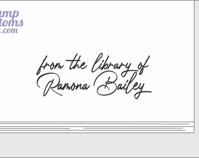 Custom Book Stamp :  Simple, minimalist Scribble, Scrawl, Handwritten, Handwriting