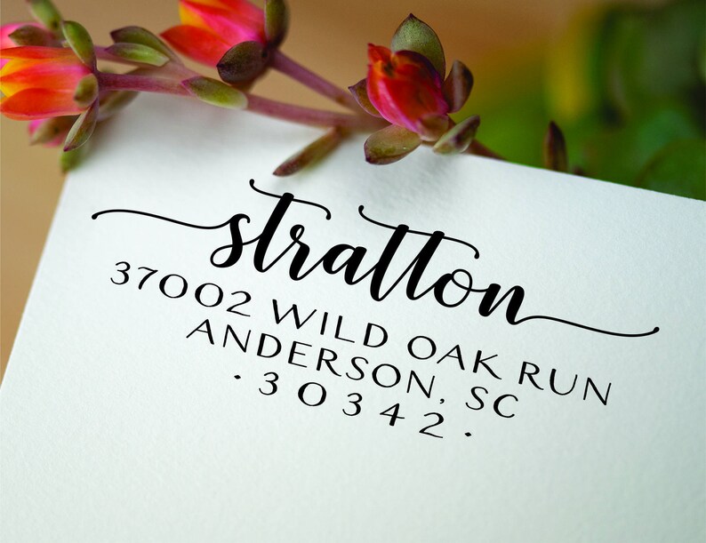 Address Stamp Custom Rubber Stamp Self inking Return Address Stamp Envelope Label Stamper Wedding Invitation Addressing Stamp 4574 image 3