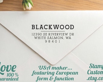 Simple Bold Address Stamp : Custom, Clean, Plain, Normal, Modern, Personalized Self inking