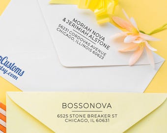 Address Stamp : Simple, Clean, Custom, Plain, Modern, Couple