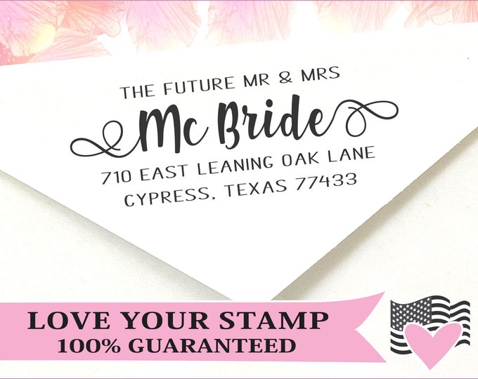 Future Mr and Mrs, Couples Address Stamp - Self-inking Rubber Stamper - Wedding Invitation , RSVP Envelope Addressing, Weddings